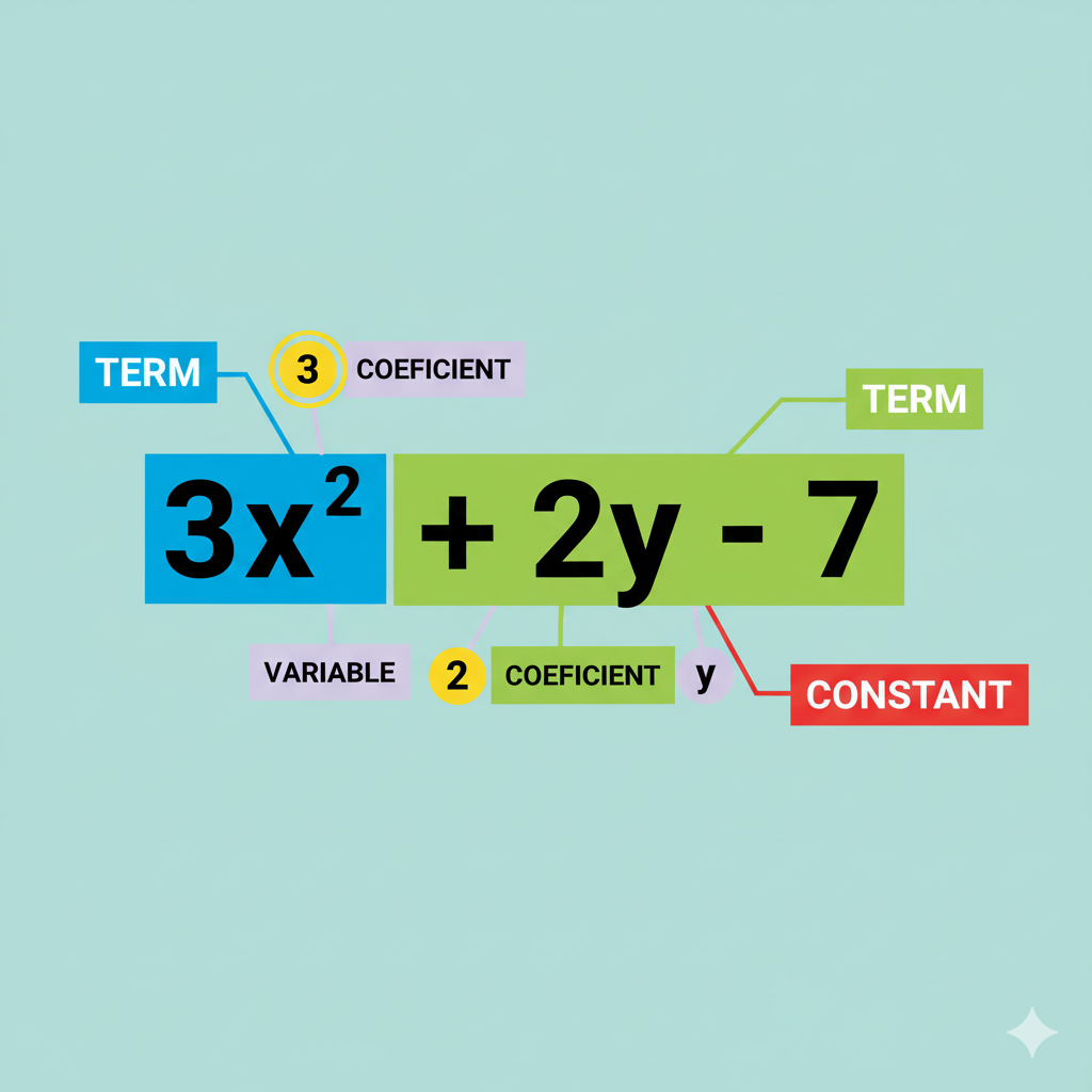 algebraic expression showing terms